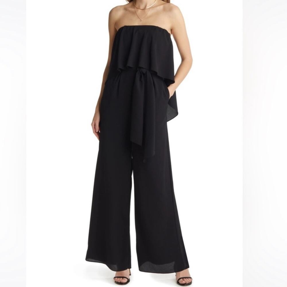 Vici Off Shoulder Strapless Wide Leg Jumpsuit Size S